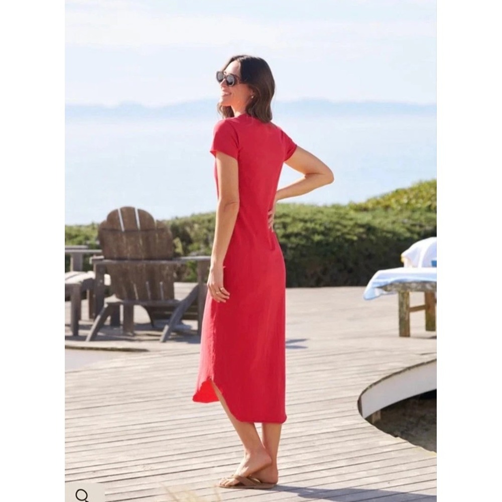 Frank & Eileen Red Harper Perfect Tee Maxi Dress S Minimalist Fall Raw Hem